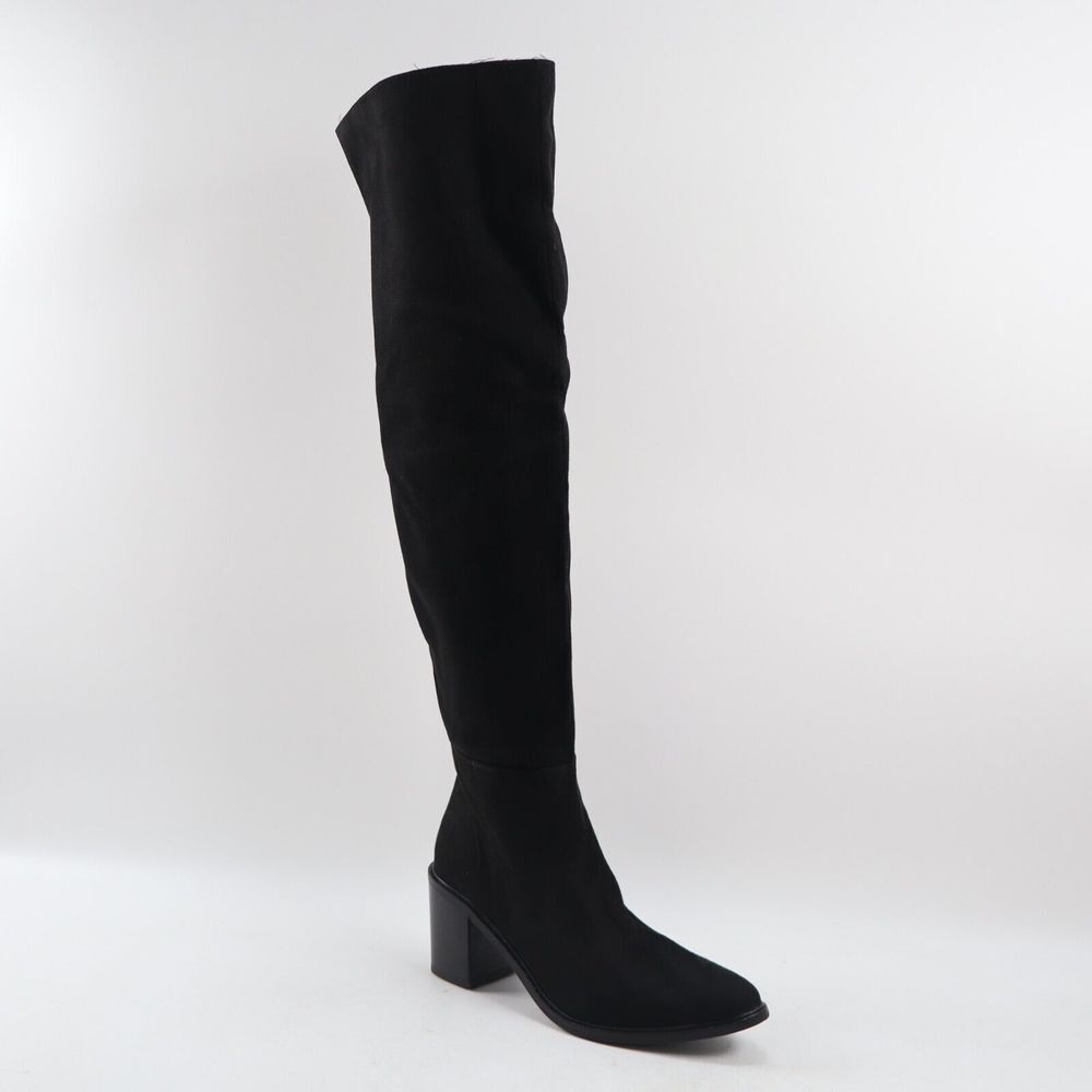 🔥NEW Seychelles Suede Over The Knee Block Heel Boots, Black 7.5US/37.5EU🔥 - Picture 2 of 9